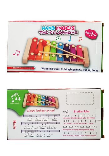 Xylophone Pretend Musical Instrument For Kids with 2 Child-Safe Mallets