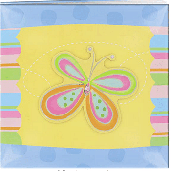 Pioneer 12 Inch by 12 Inch Postbound Applique Cover Memory Book, Butterfly