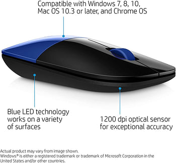 HP  Z3700 Wireless Mouse Blue Nero