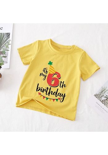 Its My 6th Birthday Party Boys and Girls Costume Tshirt Memorable Gift Idea Amazing Photoshoot Prop  - Yellow