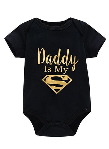 Daddy is my Super Baby Bodysuit Cute Romper Birthday Costume Dress- 9 to 12 months