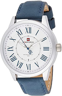 Naviforce Men's White Dial Genuine Leather Analogue Classic Watch - NF9126-SWBE