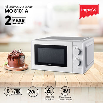 Impex MO 8101A 20 Litre 700W Microwave Oven with 6 Power Levels