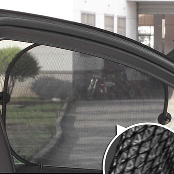 5pcs Car Window Sunshade Mesh Auto Sun Visor Curtain With Suction Cup