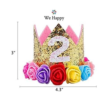 '2' Number Letter 2nd Birthday Crown Party Toy Photo Shoot Costume Prop