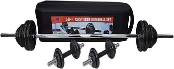 Skyland LP50Kgs-Box cast iron dumbell set  50 KgEM-9221-50 - Black