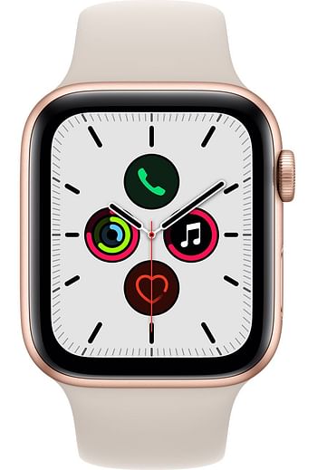 Apple Watch SE 44mm Smart Watch & Health Tracker Gold Aluminum Case with Sport Band Gold