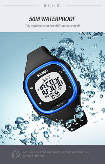 SKMEI 1959 relgio Custom Sports Waterproof Silicone Strap Digital Unisex Wrist Watch - Black