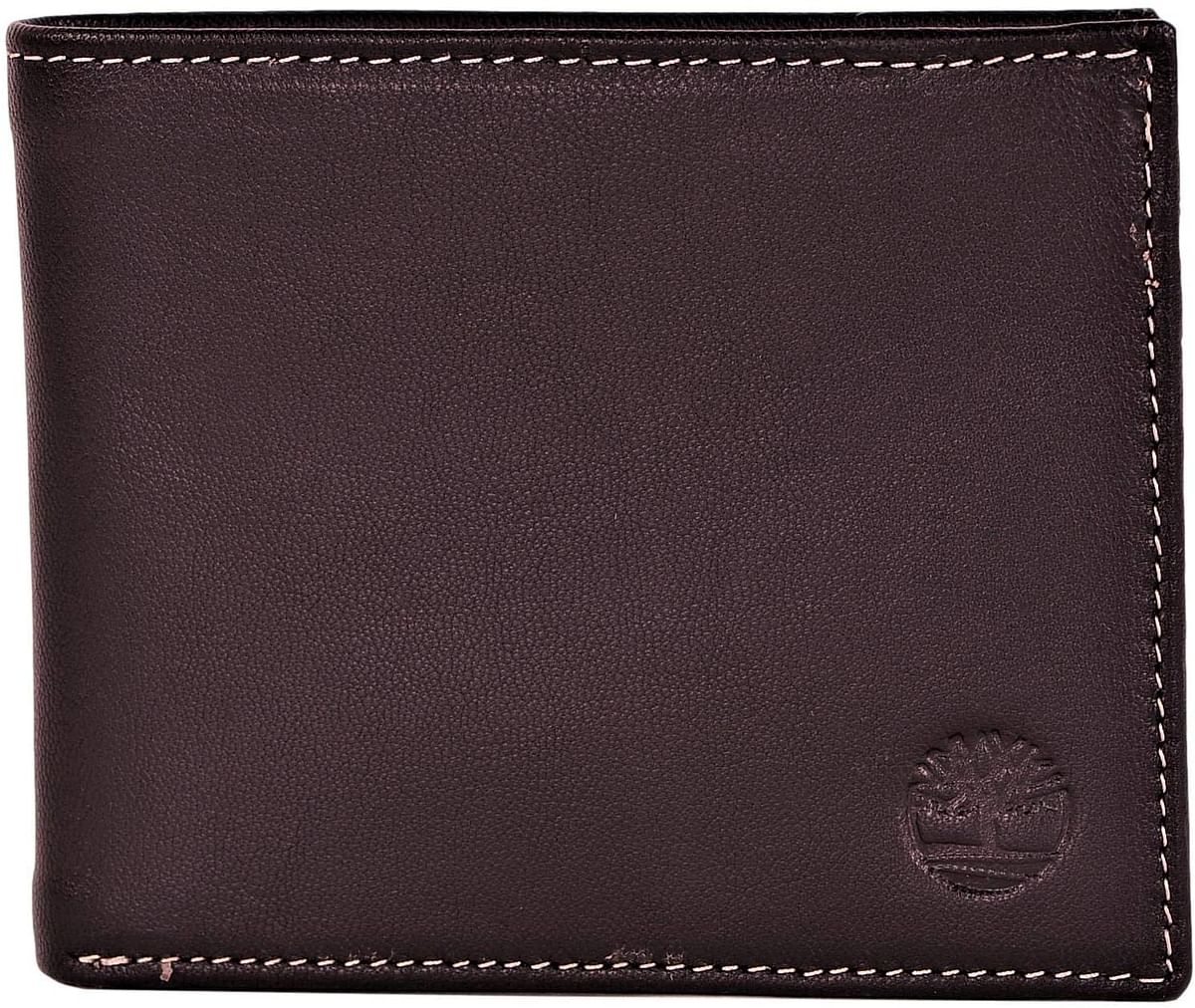 Timberland  Men's Leather Passcase Wallet with Attached Flip Pocket Brown NP0482/01