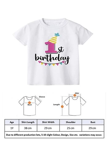 Its My 1st Birthday Party Boys and Girls Costume Tshirt Memorable Gift Idea Amazing Photoshoot Prop - Pink