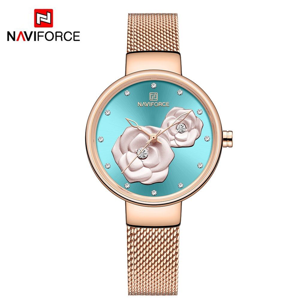 Neviforce 5013 Venice Floral Women Watch - Gold