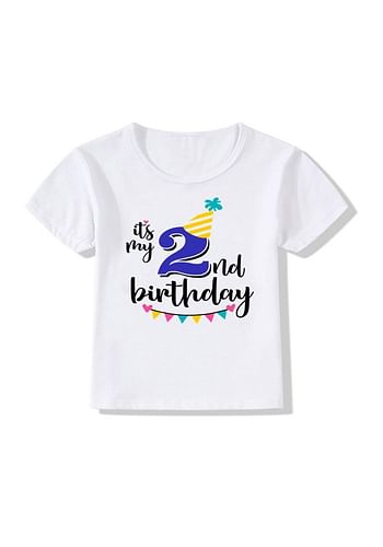 Its My 2nd Birthday Party Boys and Girls Costume Tshirt Memorable Gift Idea Amazing Photoshoot Prop  - Blue