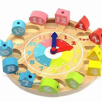 Wooden 3D Clock Bead Game Puzzle for Kids No.T-001