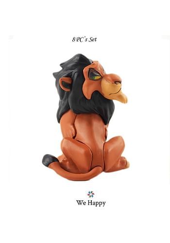 Jungle Lion R1 Action Figures Cake Topper Toys Collection – 8 Pcs Set – Different Sizes with Boxes