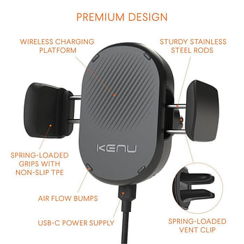 Kenu - Airframe Qi Wireless Charging Car Vent Mount