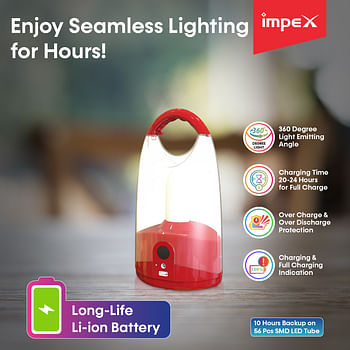 Impex IL 686 Rechargeable LED Lantern With 360 Degree Light-Emitting Angle