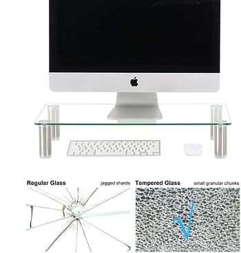 FITUEYES Clear Computer Riser with Adjustable Leg - DT106006GC