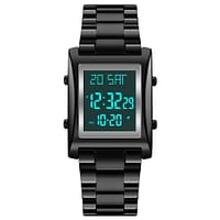 SKMEI 1812 Mens Watches Fashion LED Men Digital Wristwatch Chrono Count Down Alarm Hour For Men's / Women's - Black