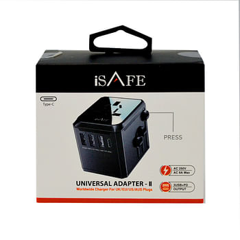 Isafe Pd World Adapter Black