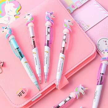 6 Pcs Unicorn LED Party Theme Ball Pen Set For Children | Collectable Toy & Perfect Gift | Amazing 3D Prints