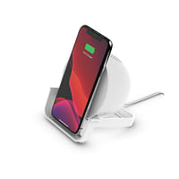 Belkin - Boost Charge 10W Wireless Charging Stand + Bluetooth Speaker - White