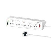 Promate Power Strip, Heavy-Duty Universal 10 Way Outlets Power Plug Extension with 20W USB-C Power Delivery Port, 18W QC 3.0 Port, 32W 4 USB Charging Ports and 3M Cord Length for iPhone/Appliances, PowerMatrix-3M UK Plug