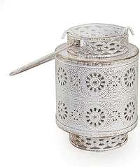 Decorative Metal White and Gold Candle Holder - JF906, Multi Color