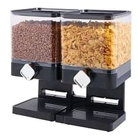 Cyber Double Cereal Dispenser Storage Container Dry Food Snack Kitchen Canister Fresh for Kitchen Storage