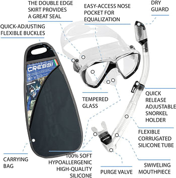 Cressi Ranger and Dry Snorkeling Combo Set Unisex Adult