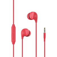 Promate In-Ear Earbuds Headphones, Universal HD Stereo Wired Earphones with Built-In Mic, In-Line Control, Superior Sound Quality and 1.2m Tangle-Free Cord for Smartphones, Tablets, Pc, MP3 Player, Comet Red