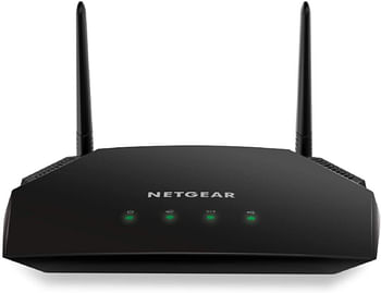 Netgear R6260-100UKS AC1600 (802.11ac) Dual Band Gigabit Smart WiFi Router (External Antennas Enhance WiFi Speeds up to 300Mbps + 1300Mbps), Black