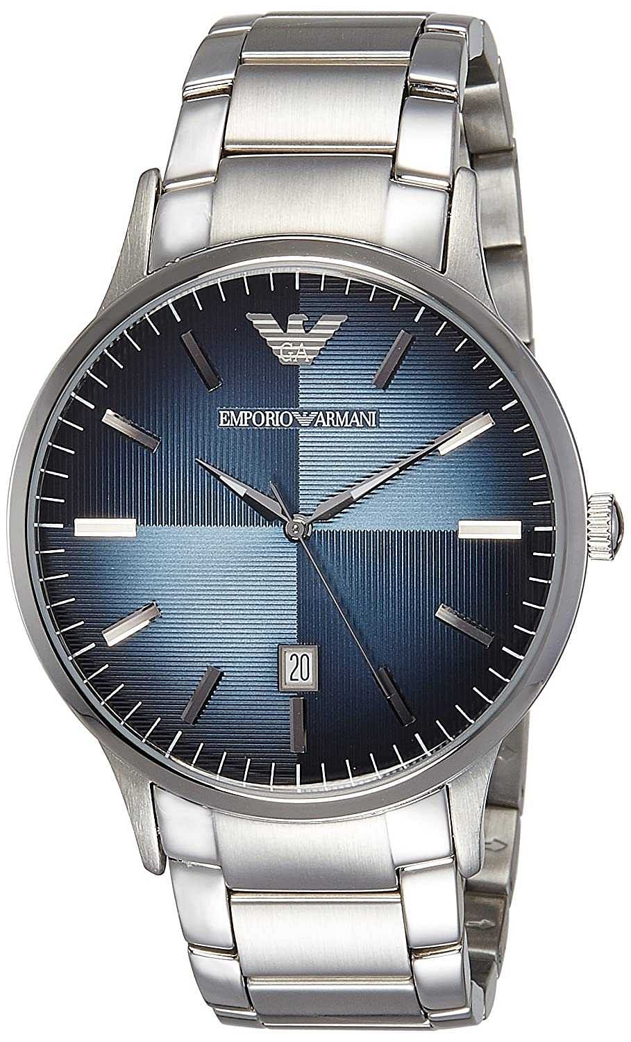 Emporio armani blue face watch best sale