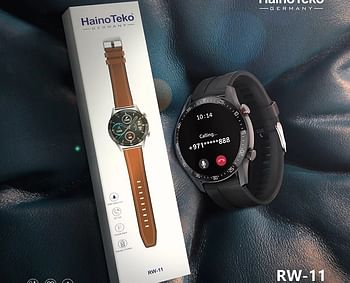 Haino Teko Germany  RW-11 46mm Bluetooth Smart Watch, Calls Silver With *Dual Straps* for Android & IOS, Black