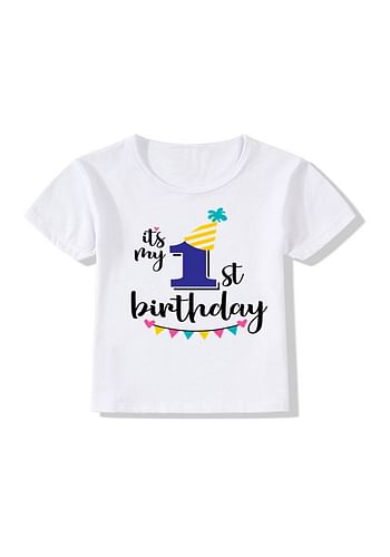 Its My 1st Birthday Party Boys and Girls Costume Tshirt Memorable Gift Idea Amazing Photoshoot Prop - Blue