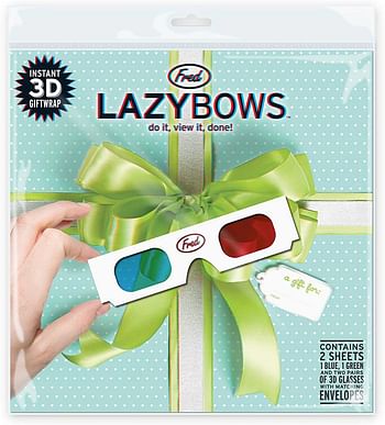 Fred and Friends LAZY BOWS 3D Gift Wrap, Multicolor