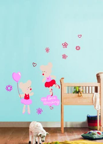 Bosphorus Dancing Mouse Pattern PVC Wall Decoration Sticker, XFG109