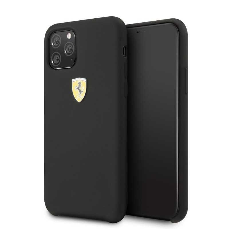 Ferrari SF Silicone Hard Case Logo Shield For iPhone 11 Pro - Black FESSIHCN58BK