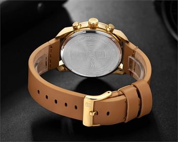 Naviforce NF9148 Fashion sport Relogio Masculino waterproof quartz wrist men hollow out design watch (GOLD)