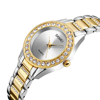 SKMEI 1262 Women Fashion Watches Luxury Stainless Steel Strap Quartz Watch Casual Wristwatches Relogio Feminino GOLD