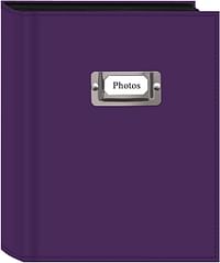 Pioneer Photo 208-Pocket Bright Purple Sewn Leatherette Photo Album with Silvertone Metal I.D. Plate for 4 by 6-Inch Prints