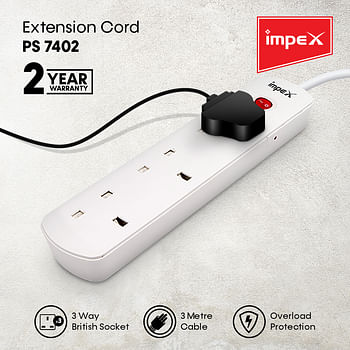 Impex PS 7402 3M Power Socket featuring Overload Protector