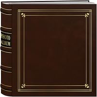 Pioneer BL-200/T Photo Albums 200-Pocket Ring Bound Tan Bonded Leather with Gold Accents Cover Photo Album for 4 x 6-Inch Prints