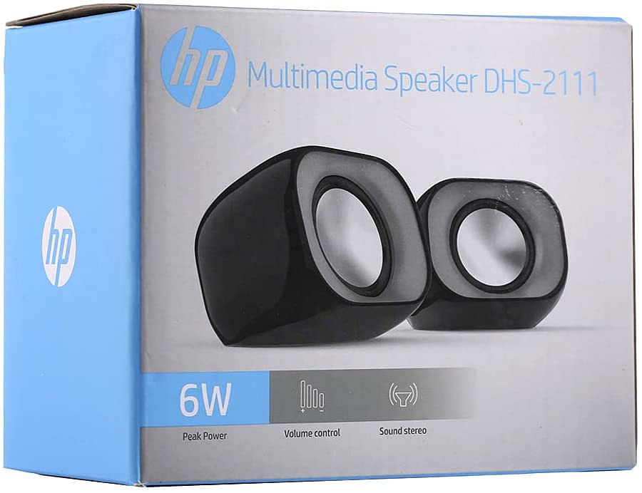 HP DHS-2111 Speaker Desktop Wired Mini Multimedia USB Speaker, Stereo, Subwoofer for Home, Mobile & Notebook