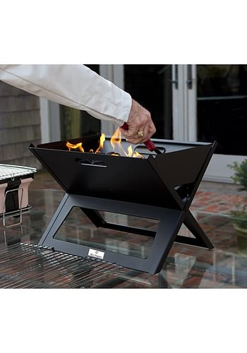 We Happy Portable Outdoor Barbecue X Type Charcoal Grill | Foldable & Easy to Use