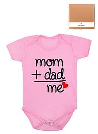 Mom Dad Me Baby Romper Funny Cute Infant Bodysuit Birthday Costume - Pink - 9 to 12 months