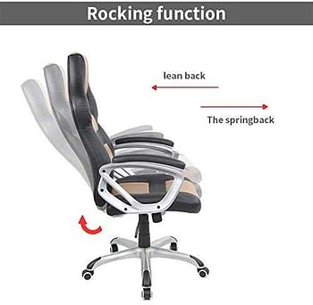 Racoor Video Gaming Chair, Black and Brown - H 123 cm x W 53 cm x D 50.5 cm