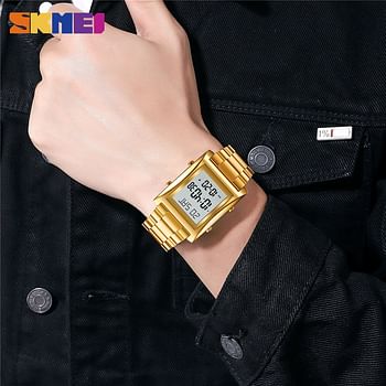 SKMEI 1812 Mens Watches Fashion LED Men Digital Wristwatch Chrono Count Down Alarm Hour For Men's / Women's - Silver