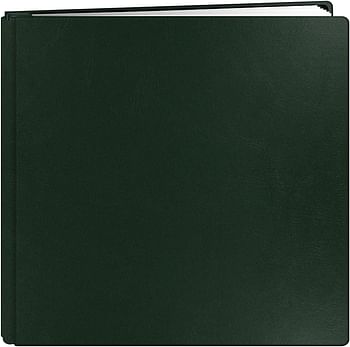 Pioneer 12 Inch by 12 Inch Postbound Leather Family Treasures Memory Book, Hunter Green