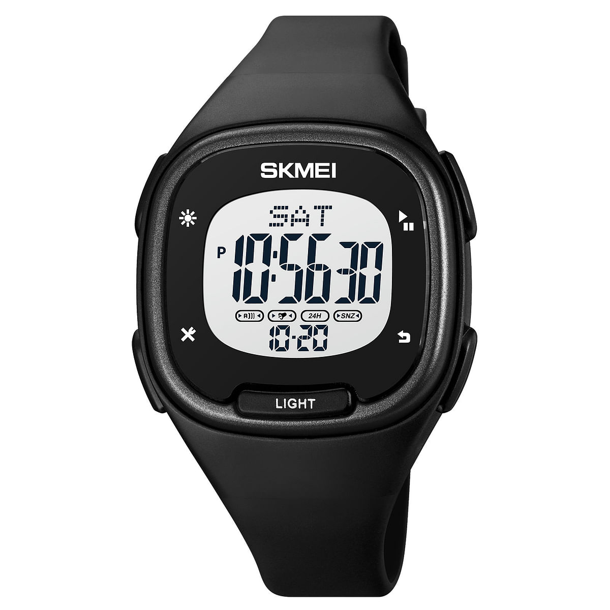 SKMEI 1959 relgio Custom Sports Waterproof Silicone Strap Digital Unisex Wrist Watch - Black