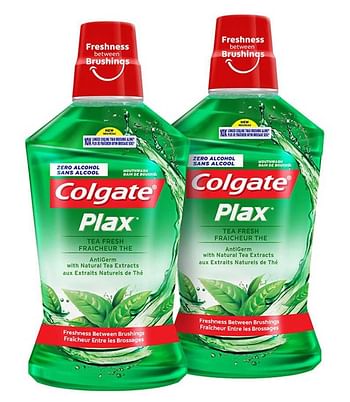 Colgate Tea Fresh Mouthwash Zero Alcohol 500ml (pack of 2)